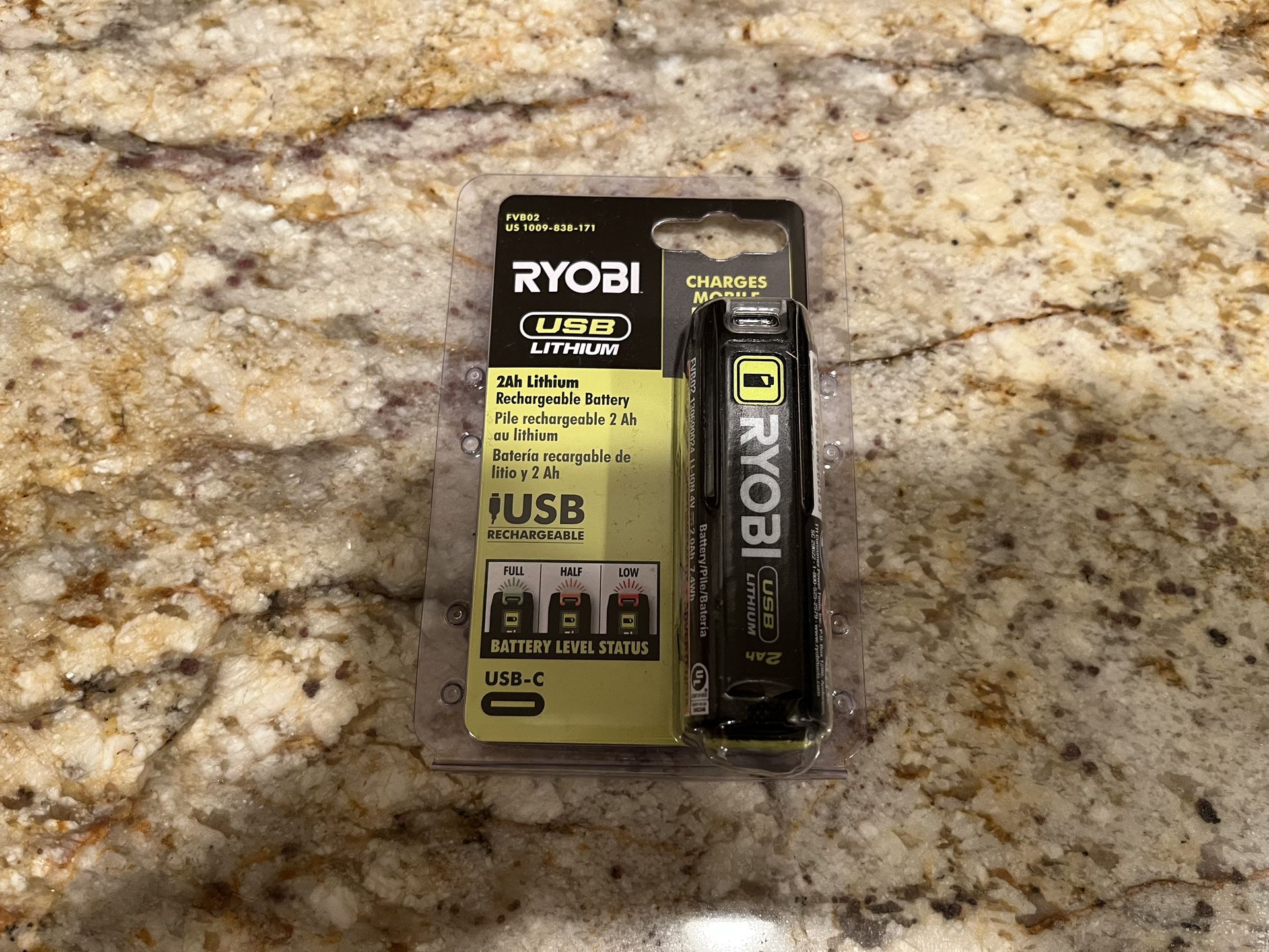 Ryobi USB Lithium 2.0 Ah Lithium Rechargeable Battery