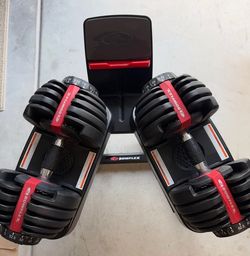 Title: Bowflex SelectTech 552 Adjustable Dumbbells + Stand – Like New Condition  OBO