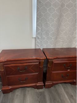 2 Wood Bedside Tables