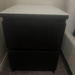 Night Stand With Glass Cover 