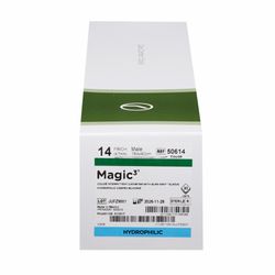 Urethral Catheter Magic3® Coude Tip Hydrophilic Coated Silicone 14 Fr. 16 Inch Length CATHETER, URETH MAGIC3 INTMT HYDRPHLC 14FR 16" (30/BX)RCHMED