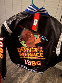dont be a menace satin varsity jackey