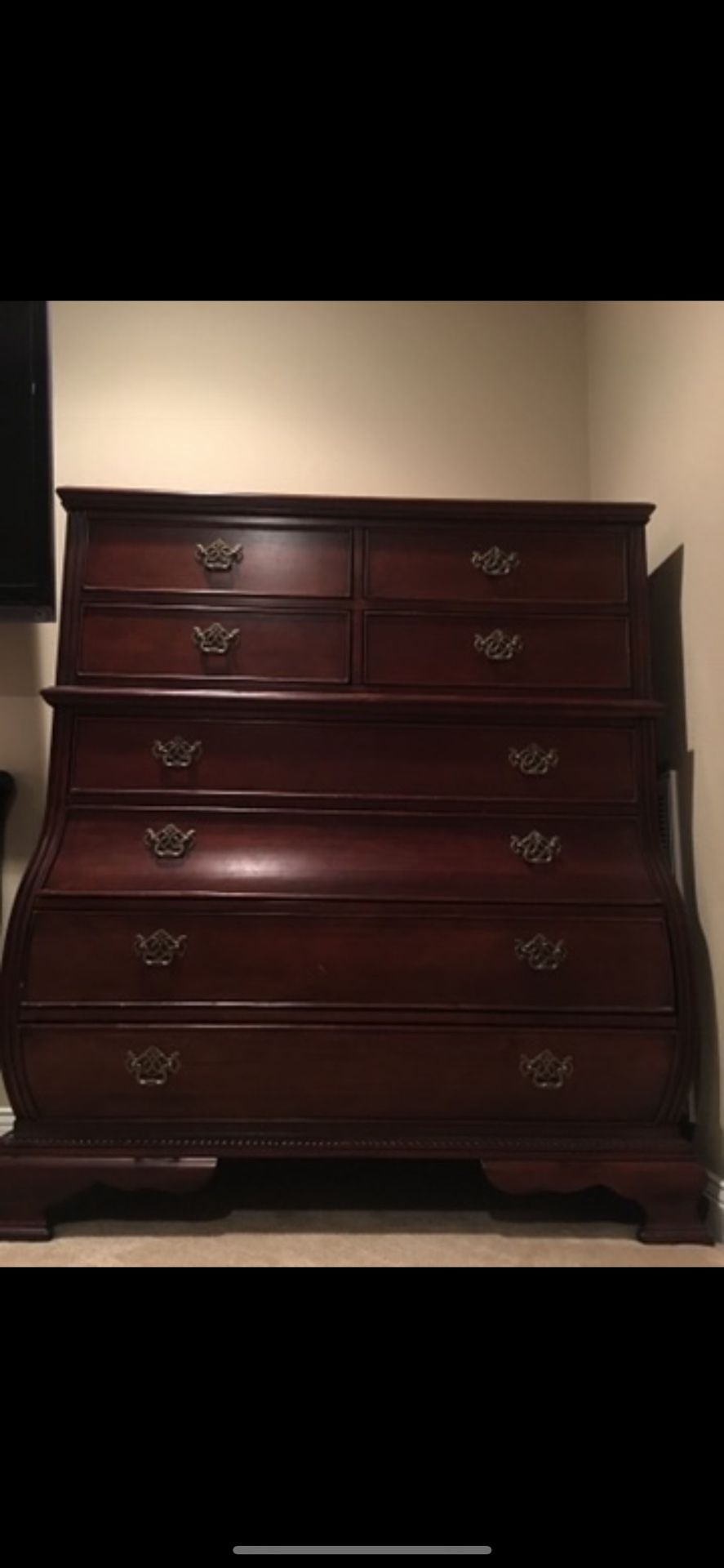 Exquisite Cherry Wood Tall Dresser