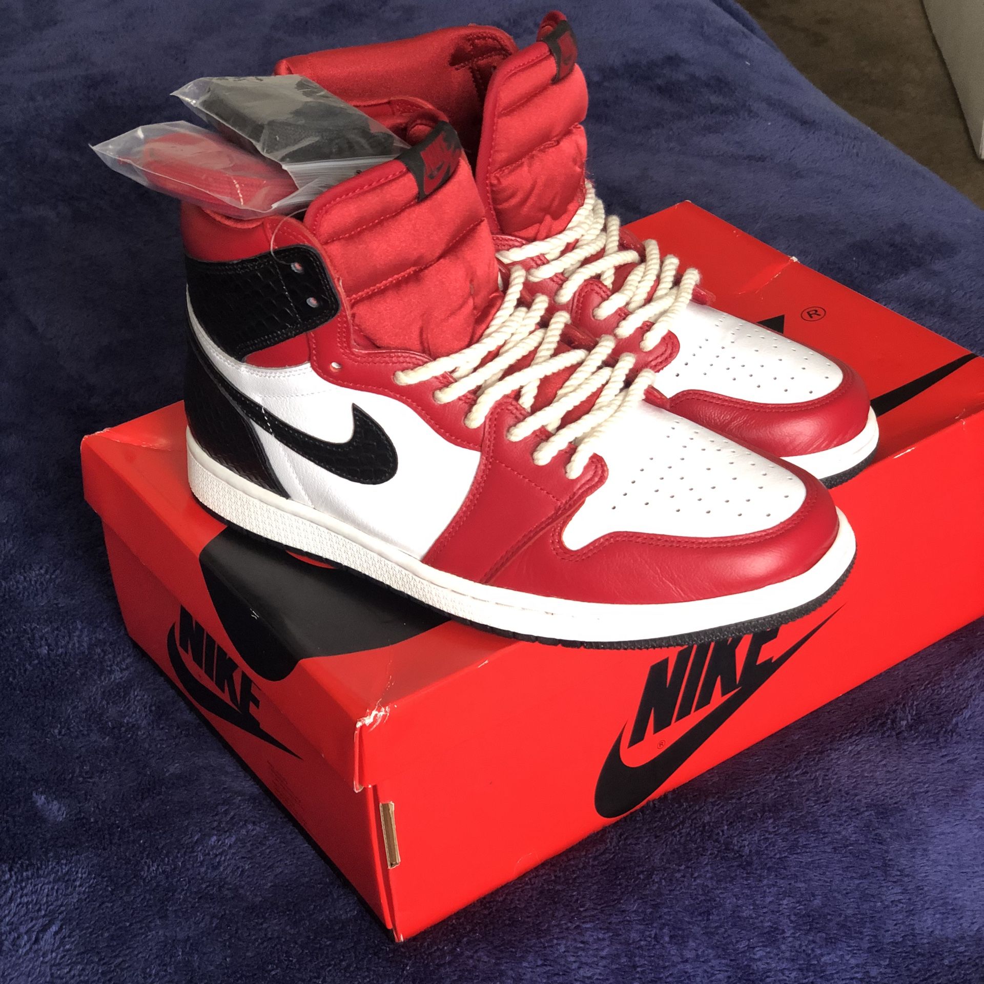 Air Jordan 2020 Retro High OG Snake Skin 'Satin Red'