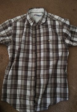 Vintage Anchor Blue Short Sleeve Flannel