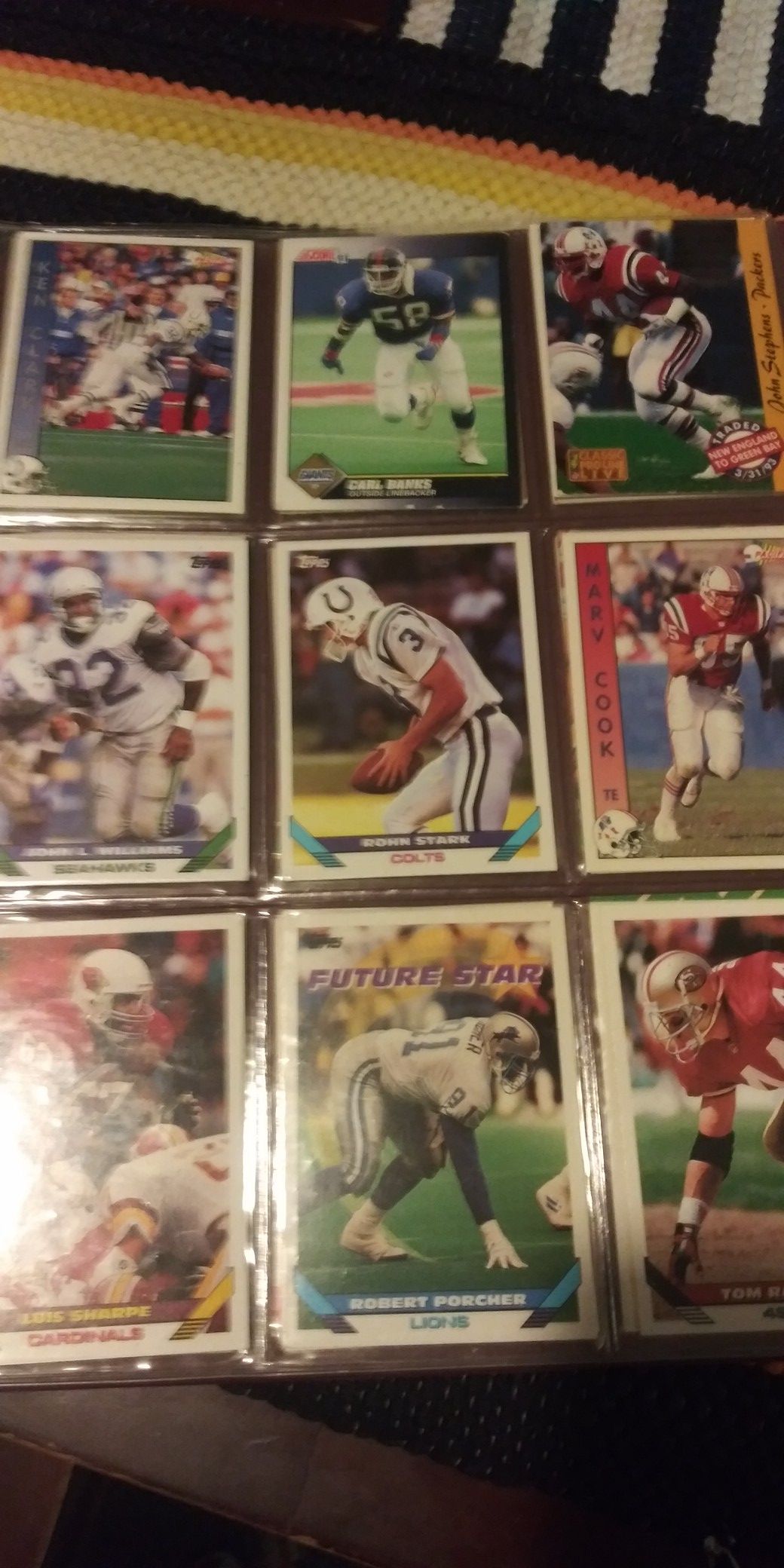 Football cards 5 pages front and back