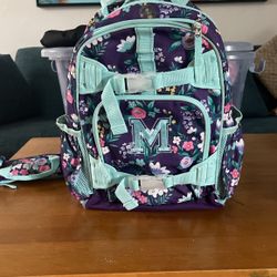 Pottery Barn Backpack And Pencil Case Monogram M 