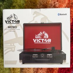 BRAND NEW Victor Black Record Player