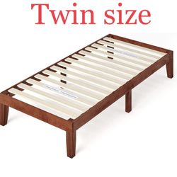 Twin Size - 12-Inch Solid Wood Platform Bed Frame