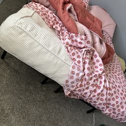 Full size mattress topper with platform bed frame