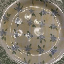 6 Dinner plates floral blue green delight By HD Designs Dishwasher and microwave safe