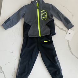 Nike Kids' Tracksuit - Gray and Black Joggers LongSleeve Matching Set Toddler