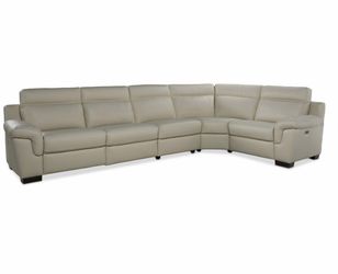 100% leather sectional with 3 power recliners. - JULIUS