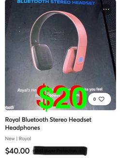 Royal - Bluetooth Stereo Headset Headphones(Rose)