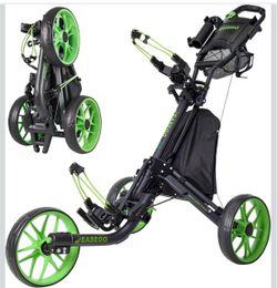 EASEGO Golf Push Cart 3 Wheel : Golf Bag Cart Foldable with Phone Holder/Cup/Umbrella Holder Compact