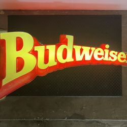 Huge Vintage Budweiser Beer 3D Sign - 60x30x10” - Light Works
