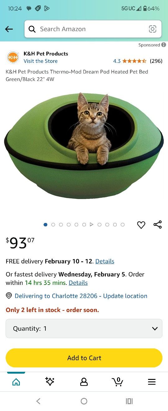 K&h Heated cat pod
