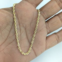 10kt Real Gold Solid Rope Bracelet 2.8 mm 8 Inches 