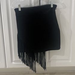 Suede women’s skirt with Fringe