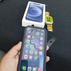 Like Brand New Conditions with No Watch for $300! Unlocked paid off Iphone 12 128GB. $280! The gold apple watch Nike Edition. All for $500! Or trade