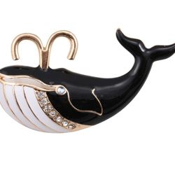 New Classic Unique Exquisite Enamel Brooch Pin Jewelry - Funny Big Whale