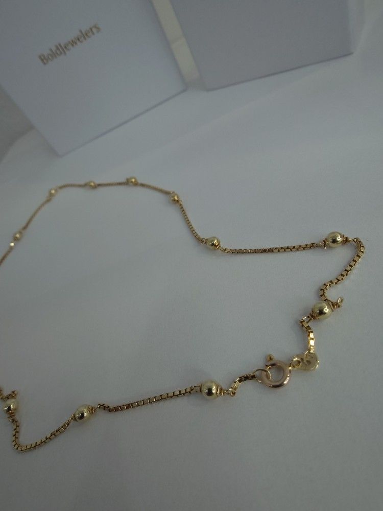 Bead Necklace 14k