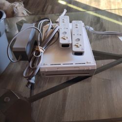 Wii Console With Two Remotes