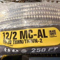 12/2 MC Cable 250 ft – New (Black/White w/ Ground)