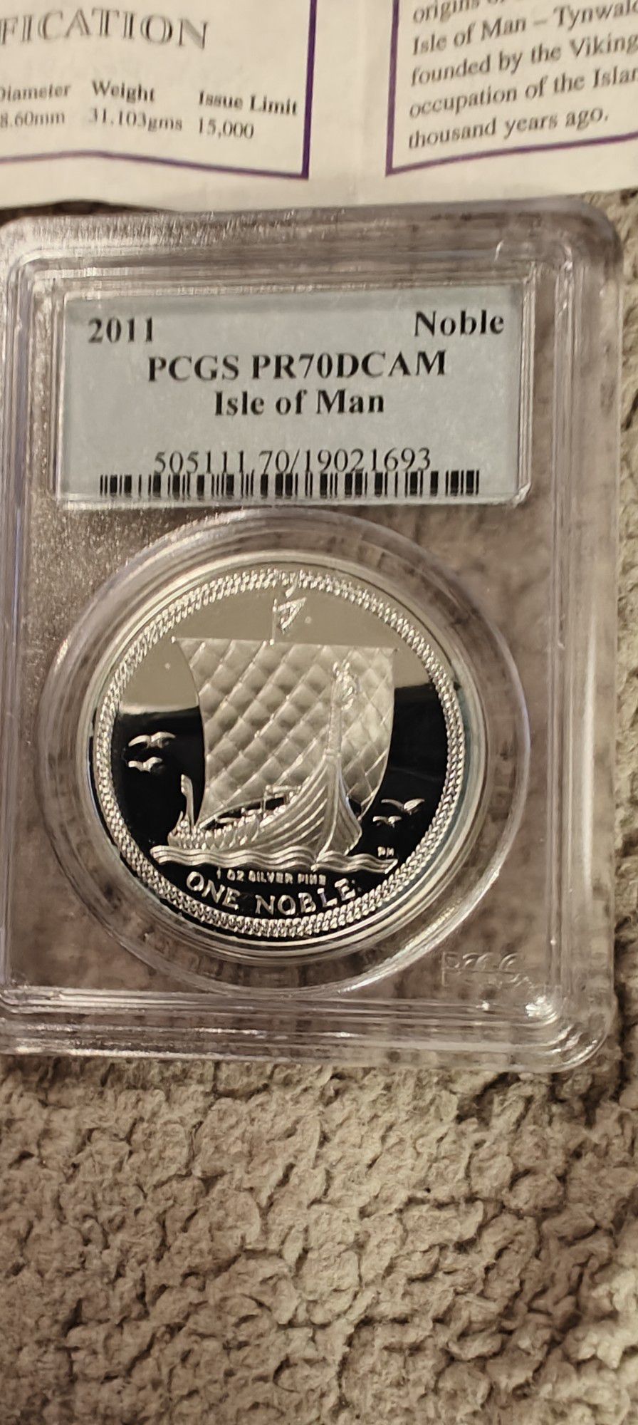2011 Isle Of Man Proof Silver Noble
