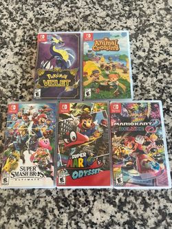 Mario Kart 8 Deluxe Pokemon Violet Super Smash bros Animal Crossing Mario Odyssey Nintendo switch