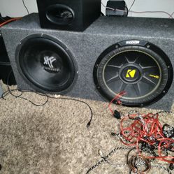 two 12" subs w/ box and wires