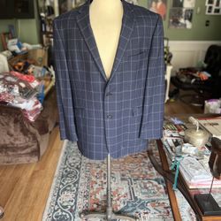 Men’s Blue Checkered Blazer