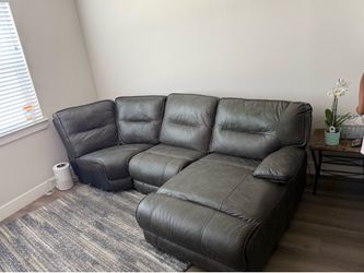 Electric Charcoal gray sectional recliner