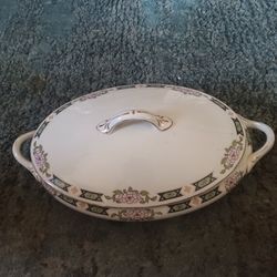 1913s Furnivals Porcelain Bowl, Floral Pattern