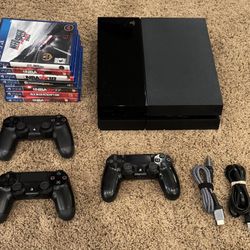 PlayStation 4 PS4 With 7 Games & 3 Controllers 