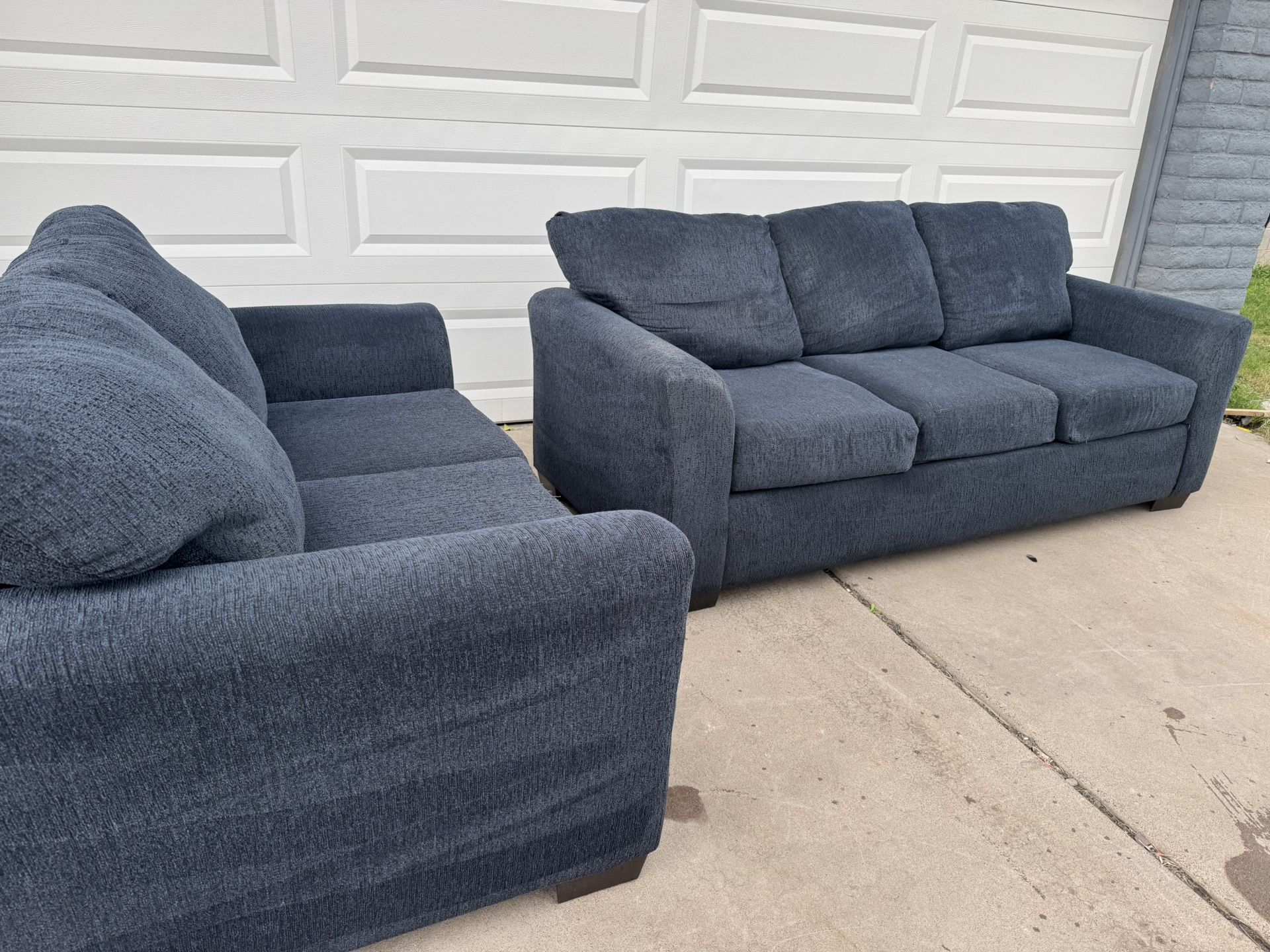 Blue Twin Set Sofa Loveseat Couch Sala 