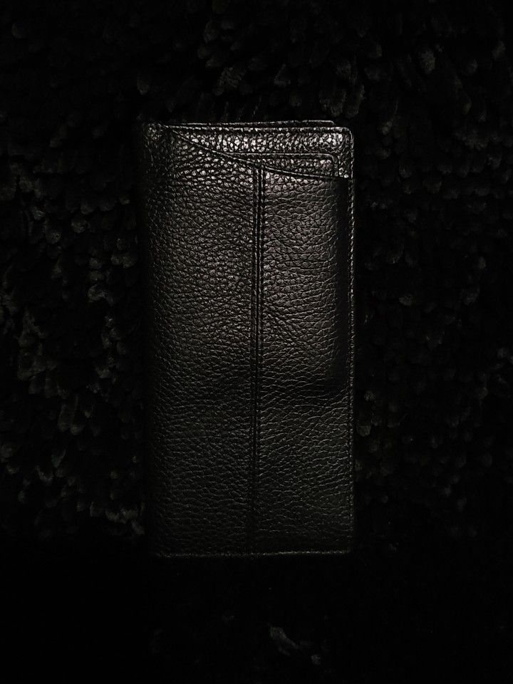 Mens Black Leather Checkbook Size Wallet W/Removable I.D Credit Card Insert NWOT 