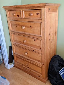 Solid Pine Dresser Tall 5 Drawers