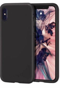 MILPROX iPhone X/Xs Silicone Series Liquid Silicone Gel Rubber Slim Fit Case with Soft Microfiber Cloth Lining Cushion for Apple iPhone X/iPhone Xs-B