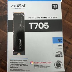Crucial T705 4TB Gen5  NVME M.2 SSD