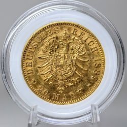 1898 German States PRUSSIA 20 Mark Gold Coin 