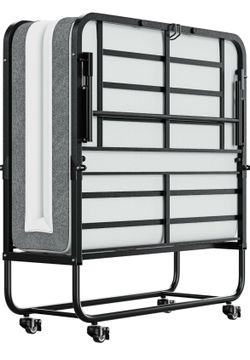New in box -Twin Folding Bed with Mattress, 75" x 38" Foldable Guest Bed