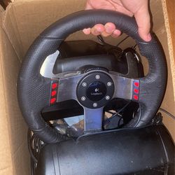 Logitech G27 Force Feedback Racing Steering Wheel, Pedals, and Shifter
