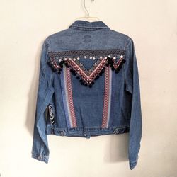 Boho Embroidered Denim Jacket