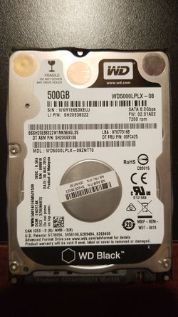 WD 500GB BLACK 2.5" laptop hdd