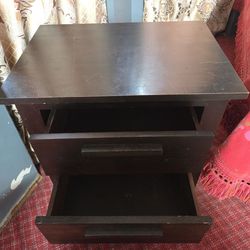 Dark brown Bedside Double Drawers