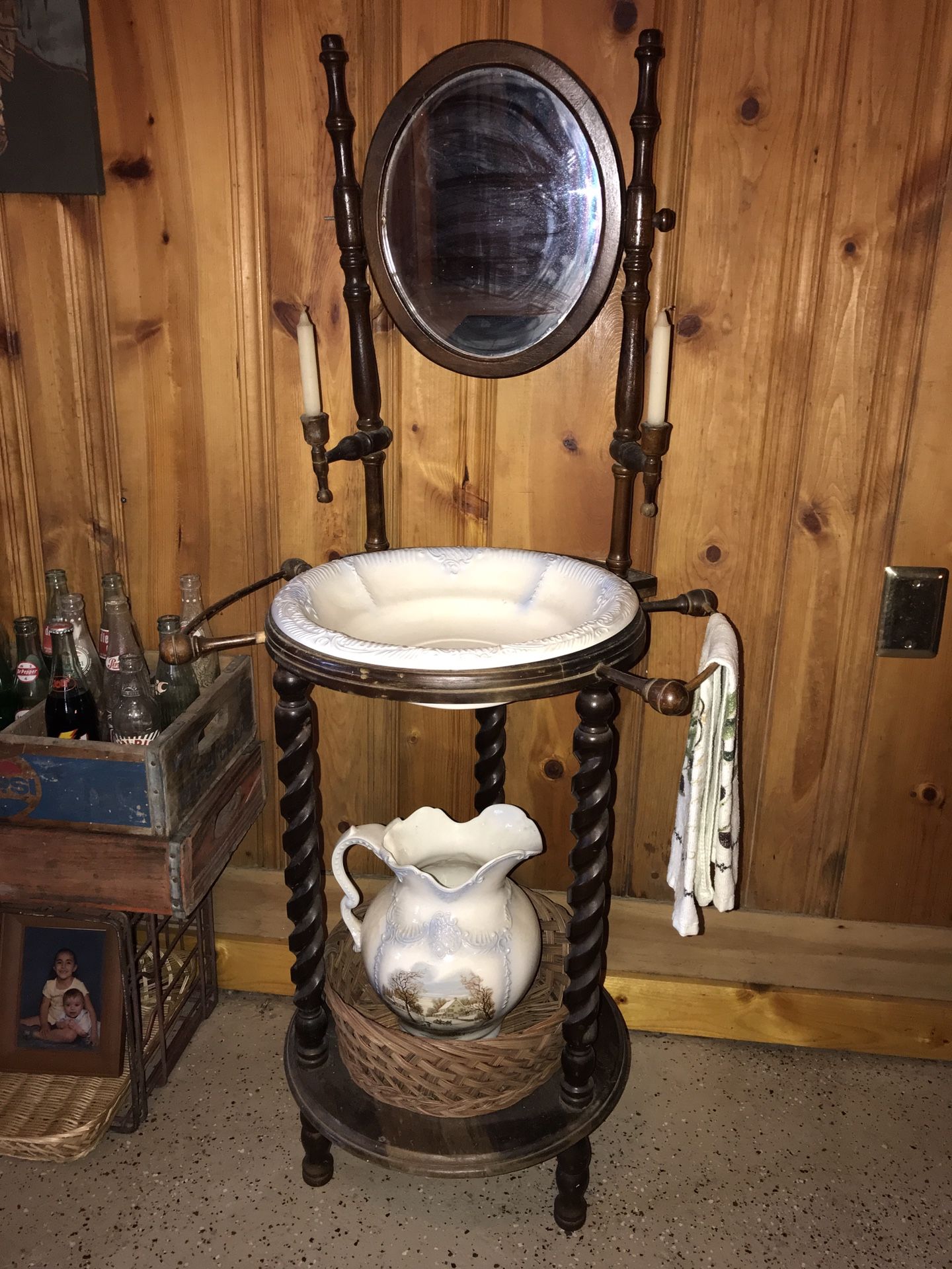 Antique Wash Stand with Mirror*sale pending*