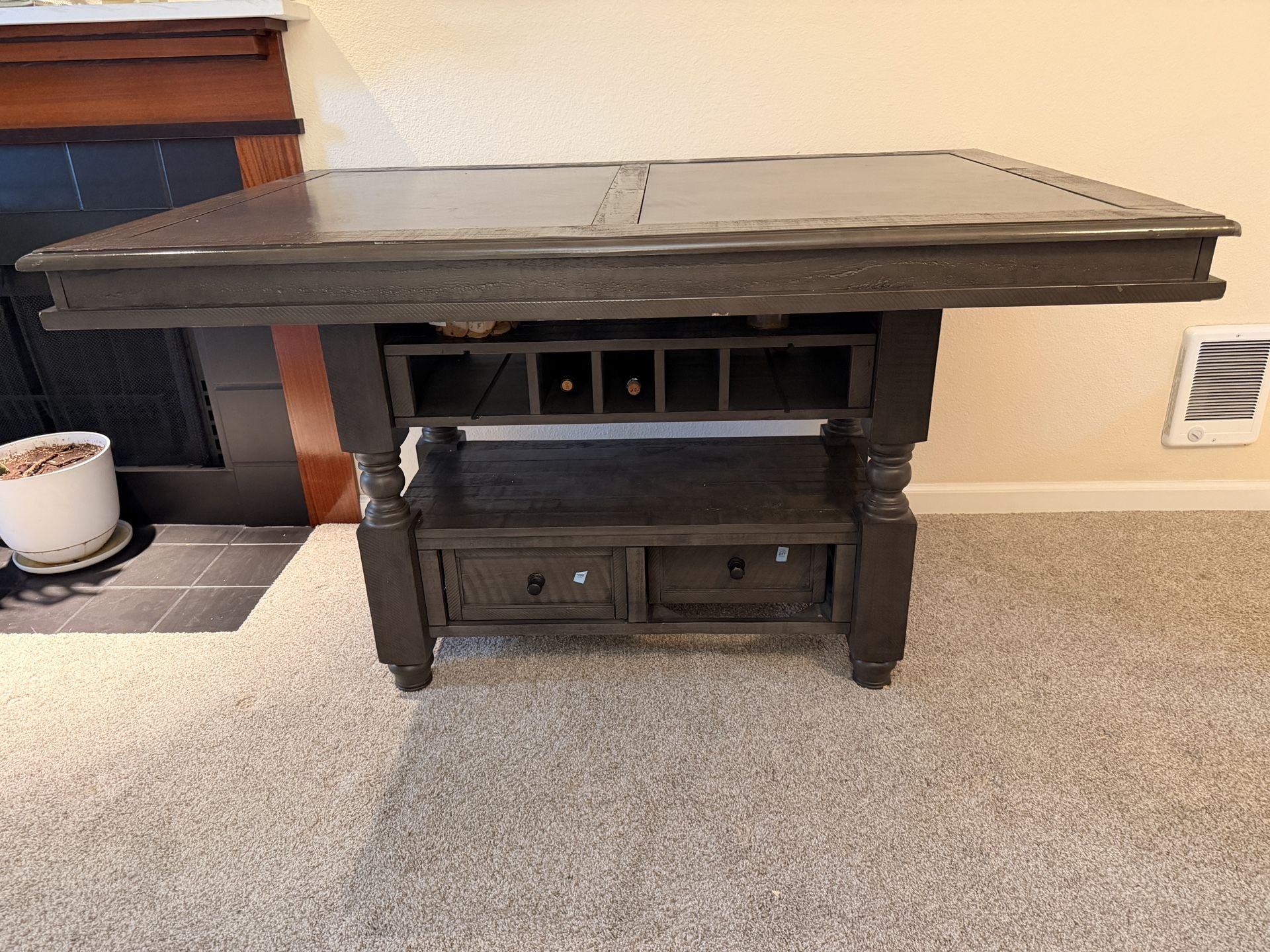 🪵 Elegant Solid Wood Dining Table Set – 6 Chairs Included 🪑