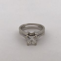 14k white gold 1.40ct diamond ring set Size 7