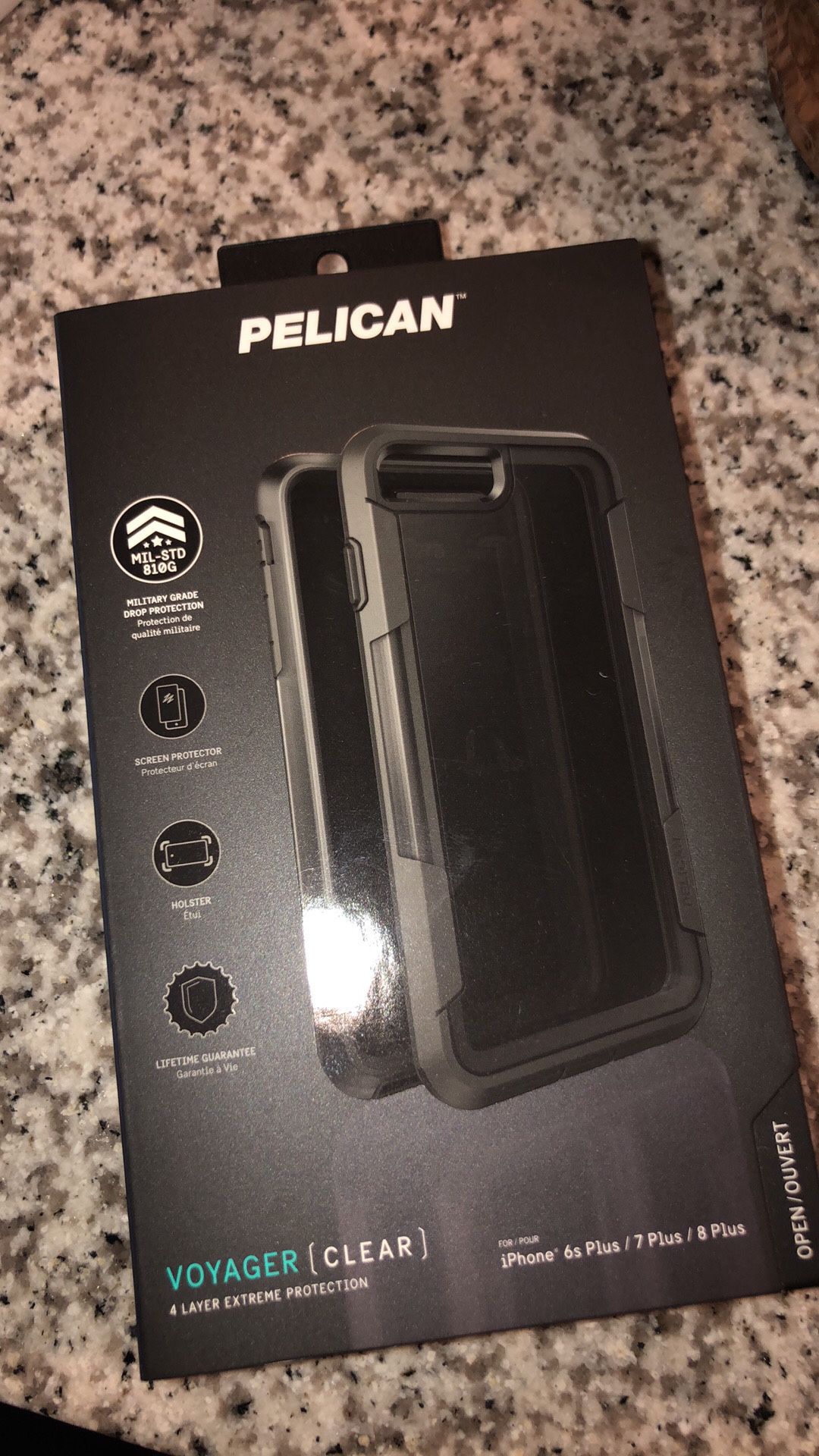 iPhone 8 Plus Case | Pelican Voyager Case with screen protector - fits iPhone 6s/7/8 Plus (Black)